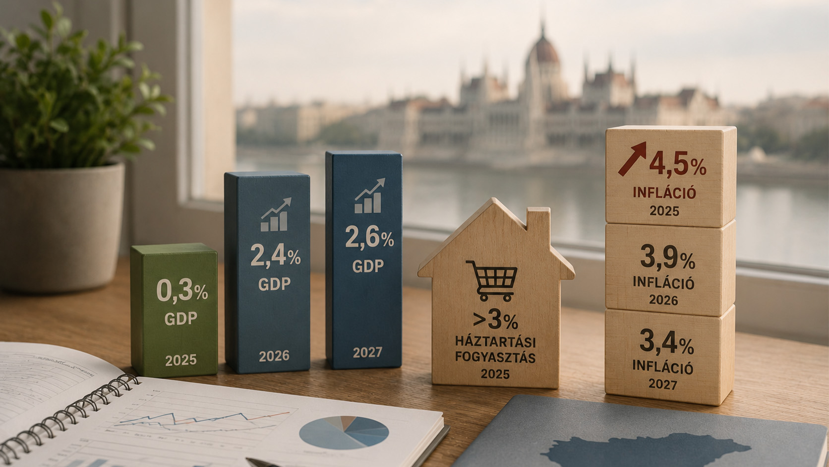 Featured image for “A GDP 0,3 százalékkal, az infláció 4,5 százalékkal nő idén – de több mint 3 százalékkal növekszik a háztartások fogyasztása is”